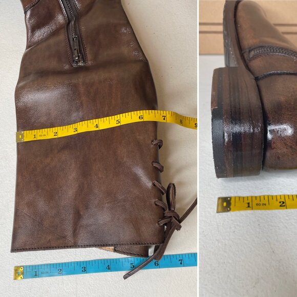 BED STU Manchester Distressed Brown Leather Tall Riding Boots BEDSTU Size 7 - Picture 10 of 16